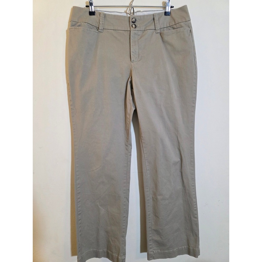 Eddie Bauer Blakely Chino Pants Womens 14 Khaki Tan Straight Leg Stretch Casual‎